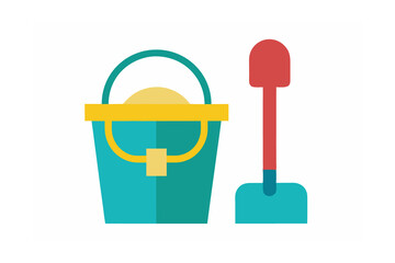 Beach Umbrella with Towel Vector on White Background  Summer  llustration

