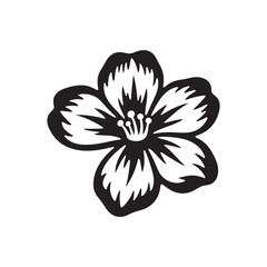 Azalea Flower Silhouette – Bold Black Minimalist Vector for Laser Cutting and Crafting