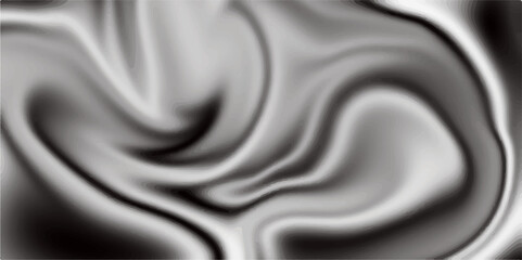 The texture of black and white marble for a pattern of packaging in a modern style. Liquid metal mercury silver ripples abstract background.  soft waves and white fabric liquid metallic art.