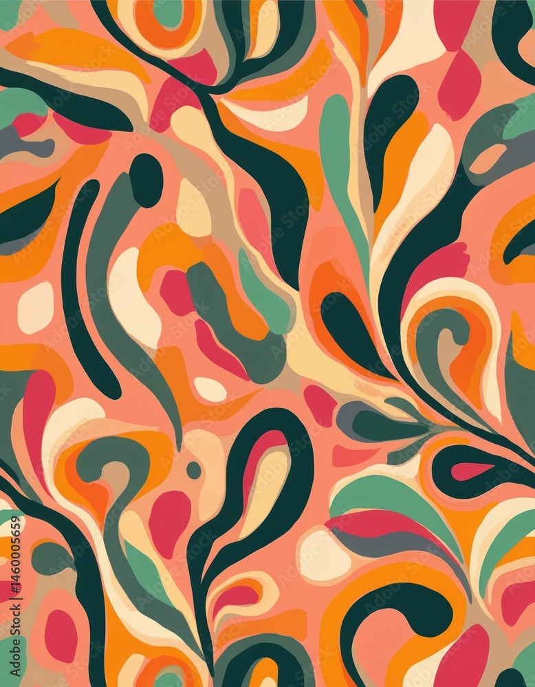 Aufkleber vibrant seamless geometric pattern. colorful abstract background with repeating shapes, trendy desig