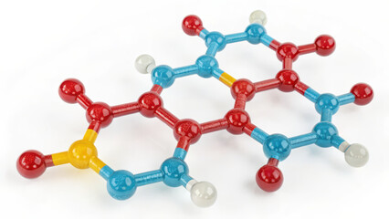 Molecular structure model showcasing vibrant colors representing atoms and bonds, emphasizing