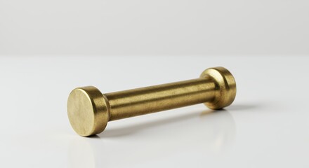 Brass cylindrical object on white background