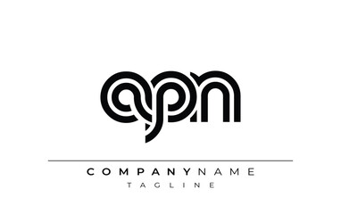 APN Creative Unique Modern Letter Logo Design. Stylized logo featuring a unique letter design, presenting abstract minimalist aesthetics and modern appeal.