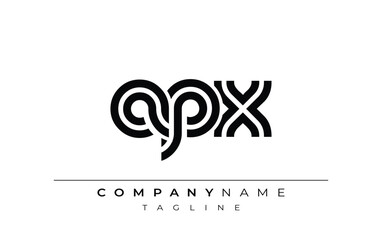 APX Creative Unique Modern Letter Logo Design. Stylized logo featuring a unique letter design, presenting abstract minimalist aesthetics and modern appeal.