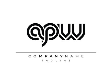 APW Creative Unique Modern Letter Logo Design. Stylized logo featuring a unique letter design, presenting abstract minimalist aesthetics and modern appeal.