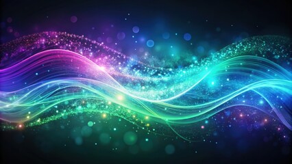 Fototapeta premium Abstract Cosmic Waveform with Sparkling Stardust and Glimmering Lights