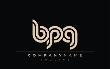 BPG Creative Unique Modern Letter Logo Design. Stylized logo featuring a unique letter design, presenting abstract minimalist aesthetics and modern appeal.