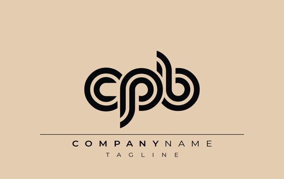 CPB Creative Unique Modern Letter Logo Design. Stylized logo featuring a unique letter design, presenting abstract minimalist aesthetics and modern appeal.