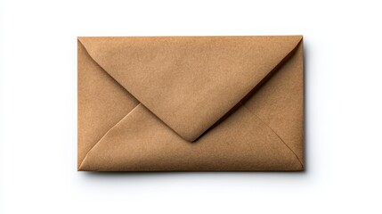 Realistic Detailed Kraft Paper Envelope with Neatly Folded Flap for Mailing and Office Communication Purposes