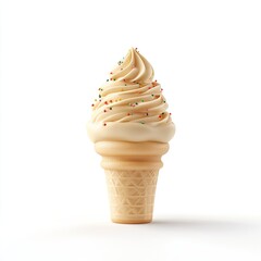 Creamy vanilla ice cream cone topped with colorful sprinkles (1)