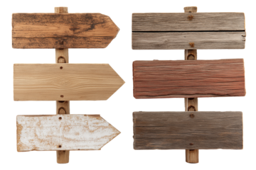 Rustic Wooden Arrow Signs Blank Vintage Wood Signboards for Design Projects