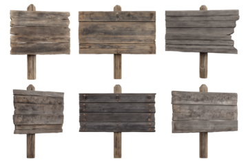 Rustic Wooden Signs Collection of Old Weathered Wood Signboards for Design Projects