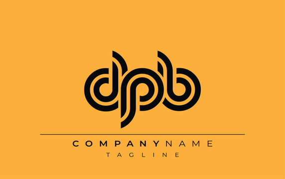 DPB Creative Unique Modern Letter Logo Design. Stylized logo featuring a unique letter design, presenting abstract minimalist aesthetics and modern appeal.