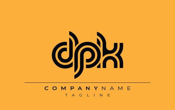DPK Creative Unique Modern Letter Logo Design. Stylized logo featuring a unique letter design, presenting abstract minimalist aesthetics and modern appeal.