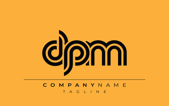 DPM Creative Unique Modern Letter Logo Design. Stylized logo featuring a unique letter design, presenting abstract minimalist aesthetics and modern appeal.