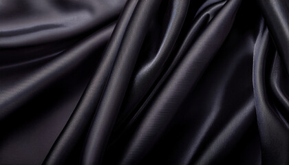 Obraz premium waves of black satin fabric as background
