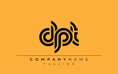 DPT Creative Unique Modern Letter Logo Design. Stylized logo featuring a unique letter design, presenting abstract minimalist aesthetics and modern appeal.