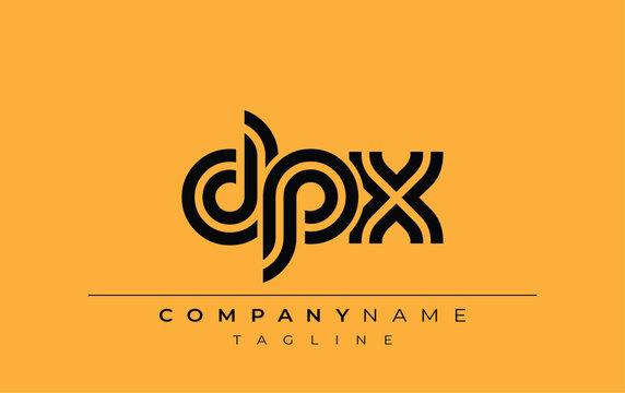 DPX Creative Unique Modern Letter Logo Design. Stylized logo featuring a unique letter design, presenting abstract minimalist aesthetics and modern appeal.