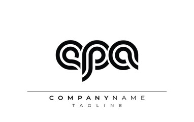 EPA Creative Unique Modern Letter Logo Design. Stylized logo featuring a unique letter design, presenting abstract minimalist aesthetics and modern appeal.