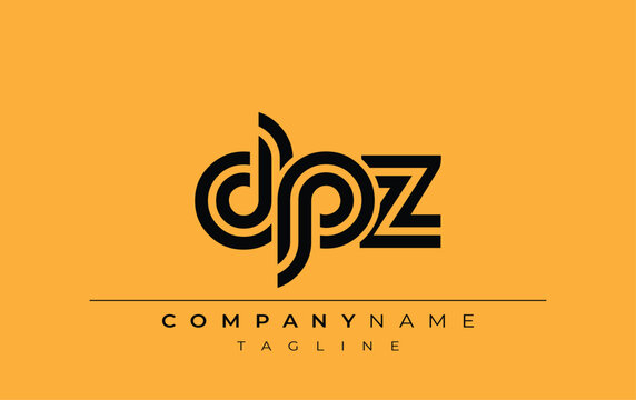 DPZ Creative Unique Modern Letter Logo Design. Stylized logo featuring a unique letter design, presenting abstract minimalist aesthetics and modern appeal.