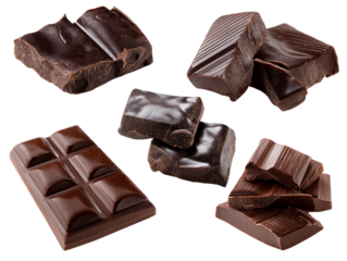 Dark Chocolate Pieces A Collection of Luxurious, Rich, and Delicious Chocolate Textures