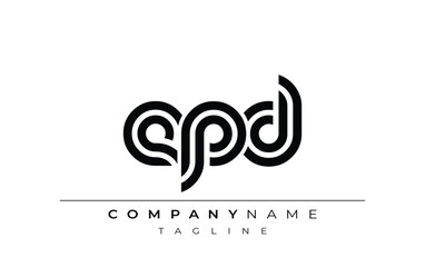 EPD Creative Unique Modern Letter Logo Design. Stylized logo featuring a unique letter design, presenting abstract minimalist aesthetics and modern appeal.