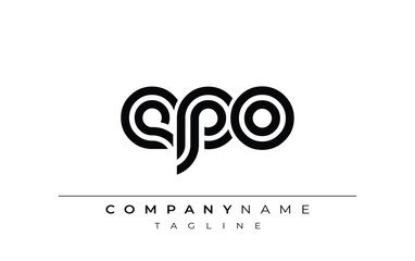 EPO Creative Unique Modern Letter Logo Design. Stylized logo featuring a unique letter design, presenting abstract minimalist aesthetics and modern appeal.