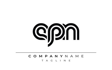 EPN Creative Unique Modern Letter Logo Design. Stylized logo featuring a unique letter design, presenting abstract minimalist aesthetics and modern appeal.
