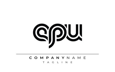 EPU Creative Unique Modern Letter Logo Design. Stylized logo featuring a unique letter design, presenting abstract minimalist aesthetics and modern appeal.