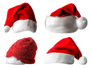 Festive Santa Hats Red & White Christmas Hat Collection