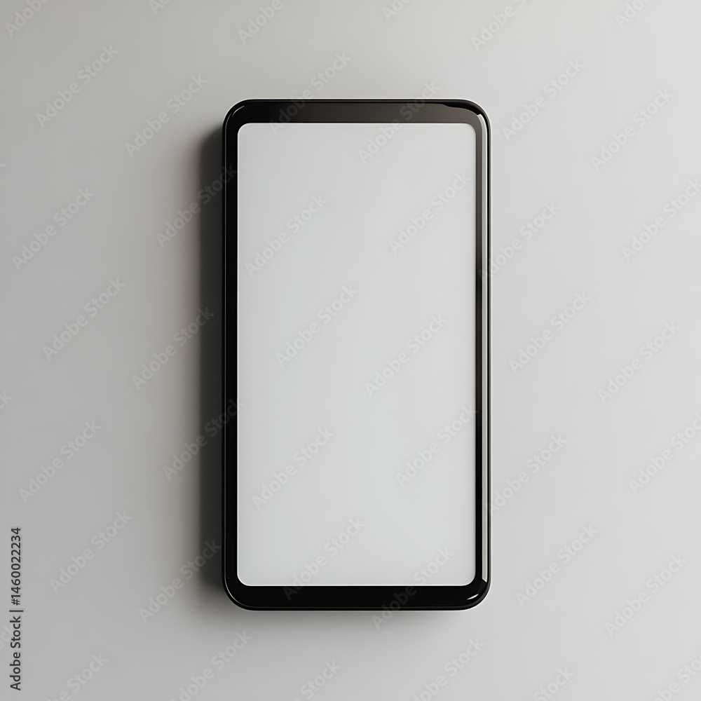Poster minimalist device mockup with empty white screen against a neutral background, perfect for app prese