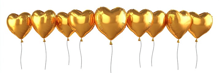 Golden Heart Balloons