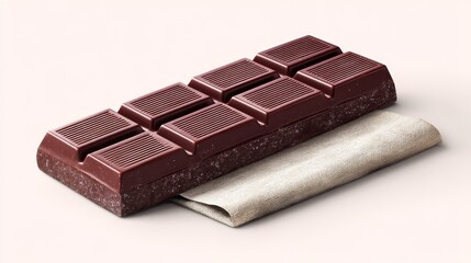 Dark Chocolate Bar on Parchment - Delicious dark chocolate bar resting on parchment paper, ready to be enjoyed. Rich, smooth texture