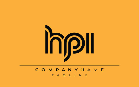 HPI Creative Unique Modern Letter Logo Design. Stylized logo featuring a unique letter design, presenting abstract minimalist aesthetics and modern appeal.