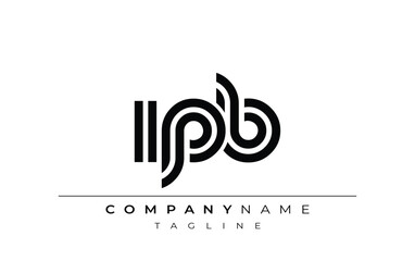 Obraz premium IPB Creative Unique Modern Letter Logo Design. Stylized logo featuring a unique letter design, presenting abstract minimalist aesthetics and modern appeal.