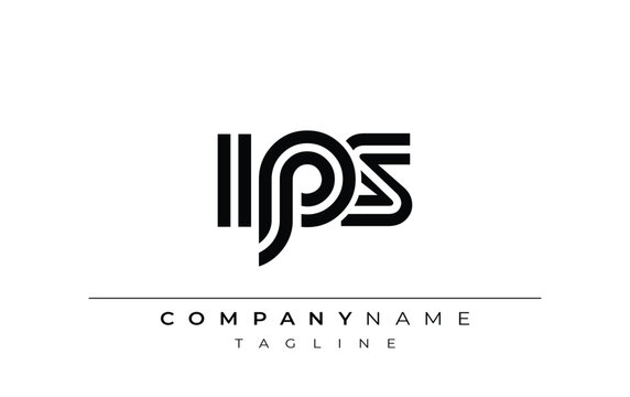 IPS Creative Unique Modern Letter Logo Design. Stylized logo featuring a unique letter design, presenting abstract minimalist aesthetics and modern appeal.