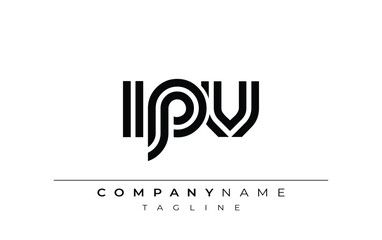 IPV Creative Unique Modern Letter Logo Design. Stylized logo featuring a unique letter design, presenting abstract minimalist aesthetics and modern appeal.