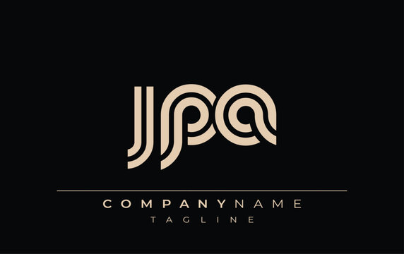 JPA Creative Unique Modern Letter Logo Design. Stylized logo featuring a unique letter design, presenting abstract minimalist aesthetics and modern appeal.