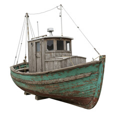 Wooden Fish Boat Isolated, PNG 
