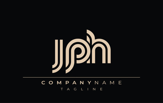 JPH Creative Unique Modern Letter Logo Design. Stylized logo featuring a unique letter design, presenting abstract minimalist aesthetics and modern appeal.