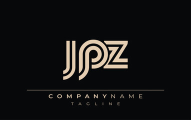 JPZ Creative Unique Modern Letter Logo Design. Stylized logo featuring a unique letter design, presenting abstract minimalist aesthetics and modern appeal.