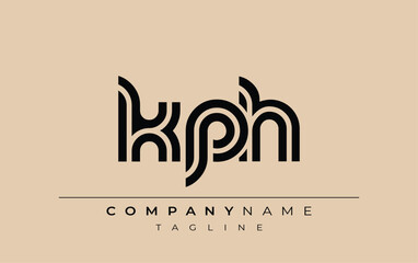 KPH Creative Unique Modern Letter Logo Design. Stylized logo featuring a unique letter design, presenting abstract minimalist aesthetics and modern appeal.