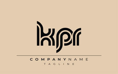 KPR Creative Unique Modern Letter Logo Design. Stylized logo featuring a unique letter design, presenting abstract minimalist aesthetics and modern appeal.