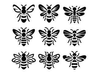 Obraz premium Bee Vector Icon Pack