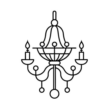 recommend clip art: Elegant Crystal Chandelier Line Art Vector Sketch
