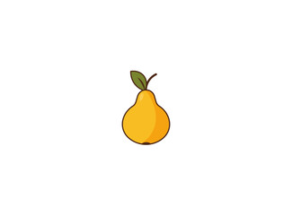 Vector illustration of cartoon pear on white background