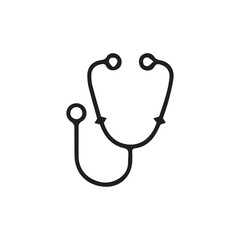    A minimalist doctors stethoscope symbol design with black and white color.