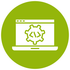 Programmable Automation Circle Icon, Programmable Automation Icon – Industrial Robot, Smart Factory, CNC Machine Symbol
