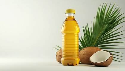 Obraz premium 1000ml Plastic Bottle Of Premium Palm Olein With Omega-3, Omega-6, And Omega-9, Perfect For Cooking, With Clipping Path
