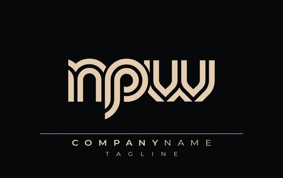 NPW Creative Unique Modern Letter Logo Design. Stylized logo featuring a unique letter design, presenting abstract minimalist aesthetics and modern appeal.